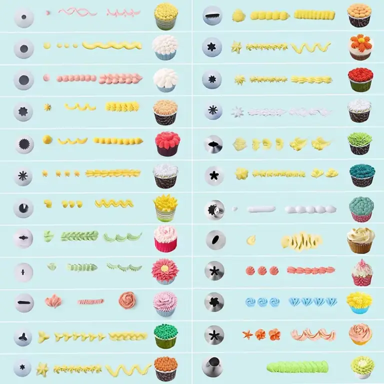 סט צינורות קישוט לקאפקייקס לזילוף מקצועי